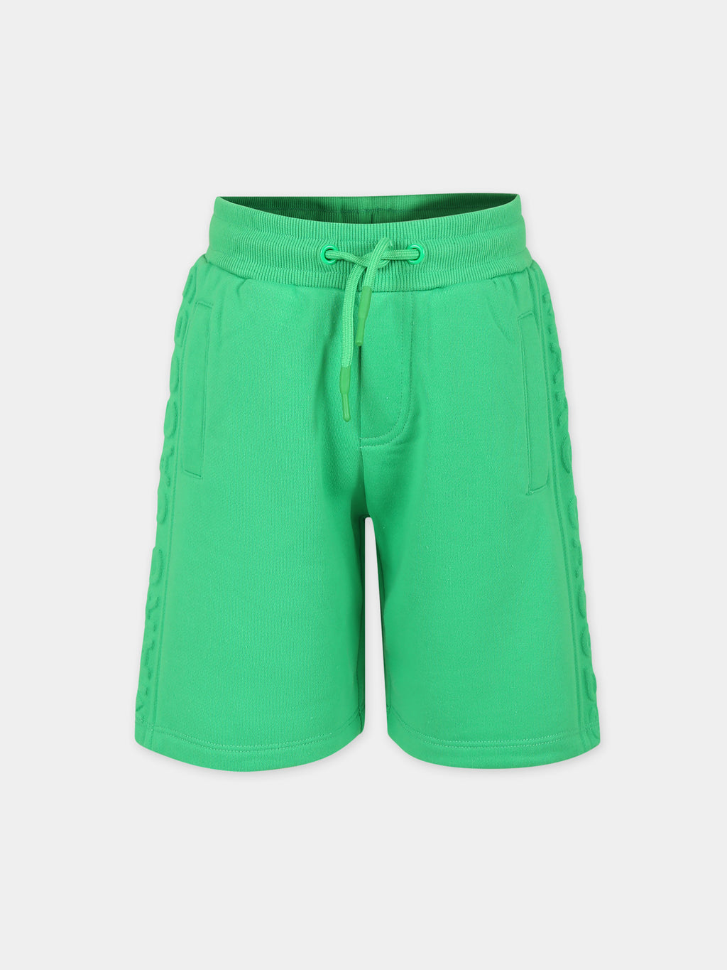 Shorts verdi per bambino con logo